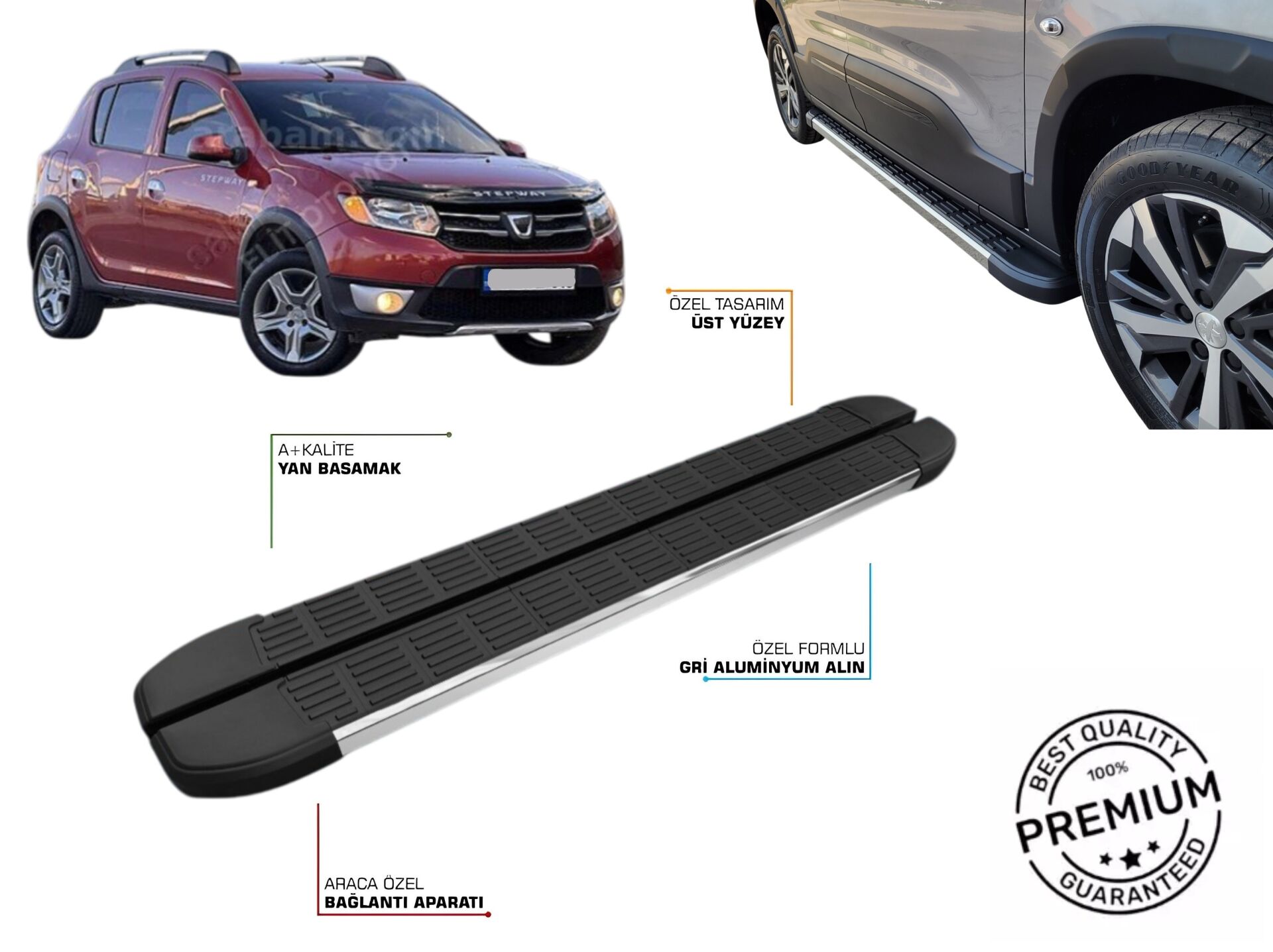 DACIA SANDERO ARACA ÖZEL YAN BASAMAK 2013 2014 2015 2016 2017 2018 2019 2020