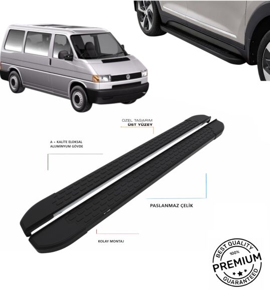 T4 TRANSPORTER UZUN ŞASE 1995 2003 YILLARI ARASI ARACA ÖZEL NEVADA SİYAH YAN BASAMAK