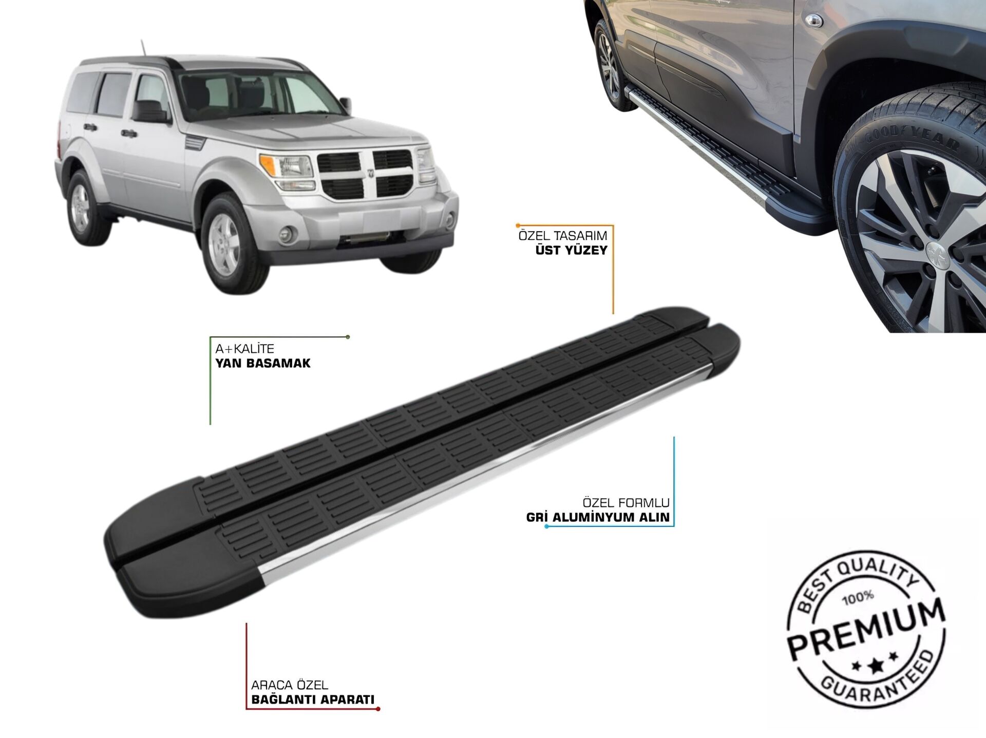 DODGE NİTRO ARACA ÖZEL YAN BASAMAK 2007 2008 2009 2010 2011 2012