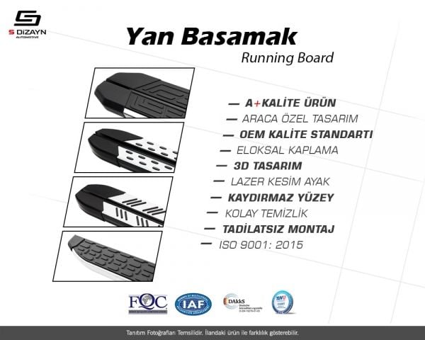 FORD FUSİON ARACA ÖZEL YAN BASAMAK NOKTALI MODEL 2002 2003 2004 2005 2006 2007 2008 2009 2010 2011 TRİMLİNE