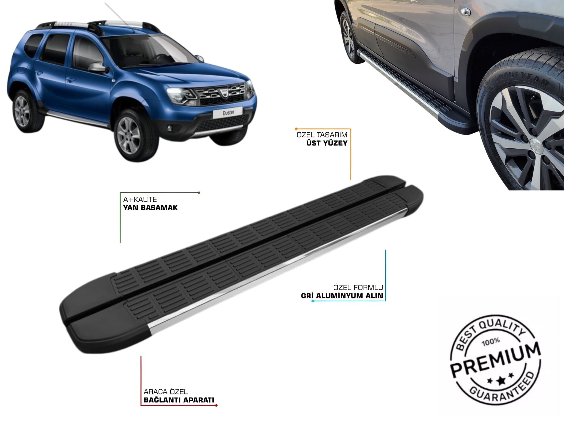 DACIA DUSTER 1 YAN BASAMAK ARACA ÖZEL 2009 2010 2011 2012 2013 2014 2015 2016 2017 2018