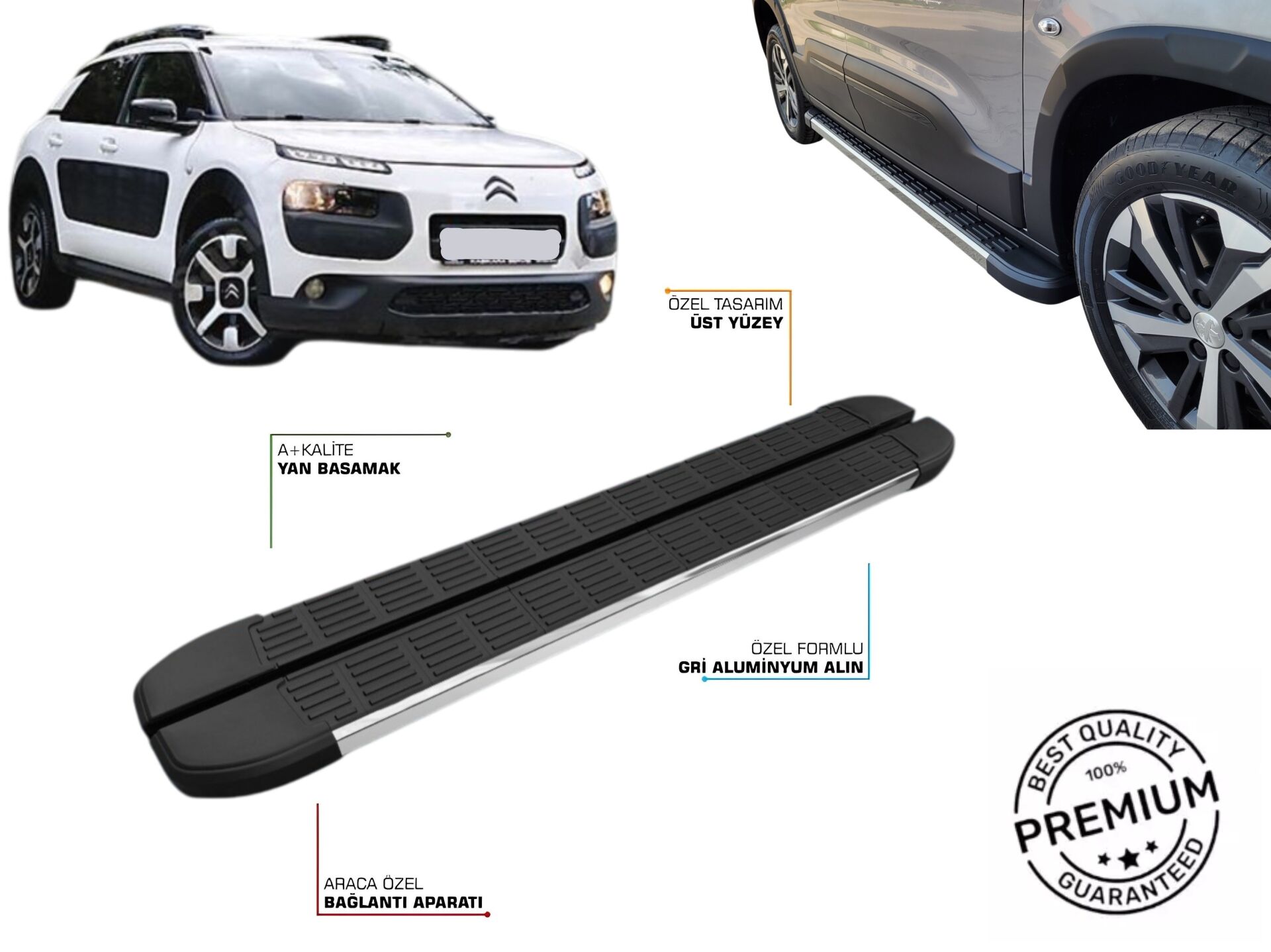 CITROEN C4 CACTUS ARACA ÖZEL YAN BASAMAK 2014 2015 2016 2017 2018 2019 2020 2021 2022 2023 2024