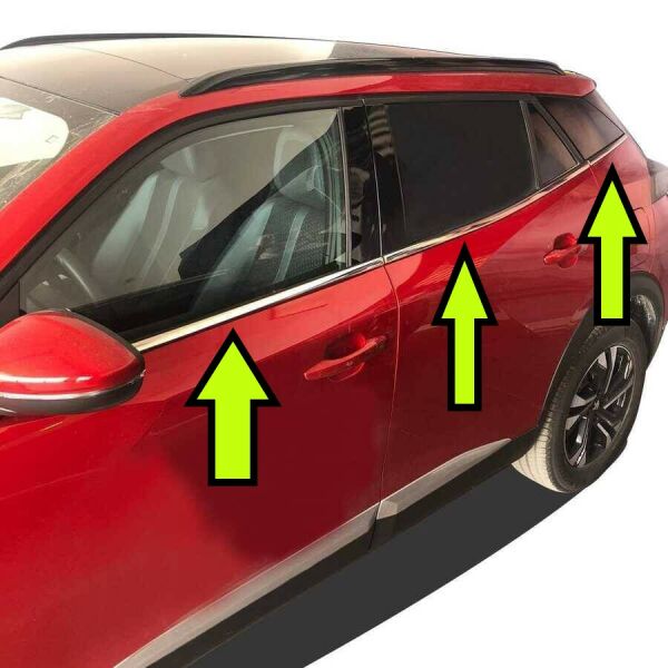 PEUGEOT 2008 CAM ÇİTASI 6 PRÇ KROM 2020 2021 2022 2023