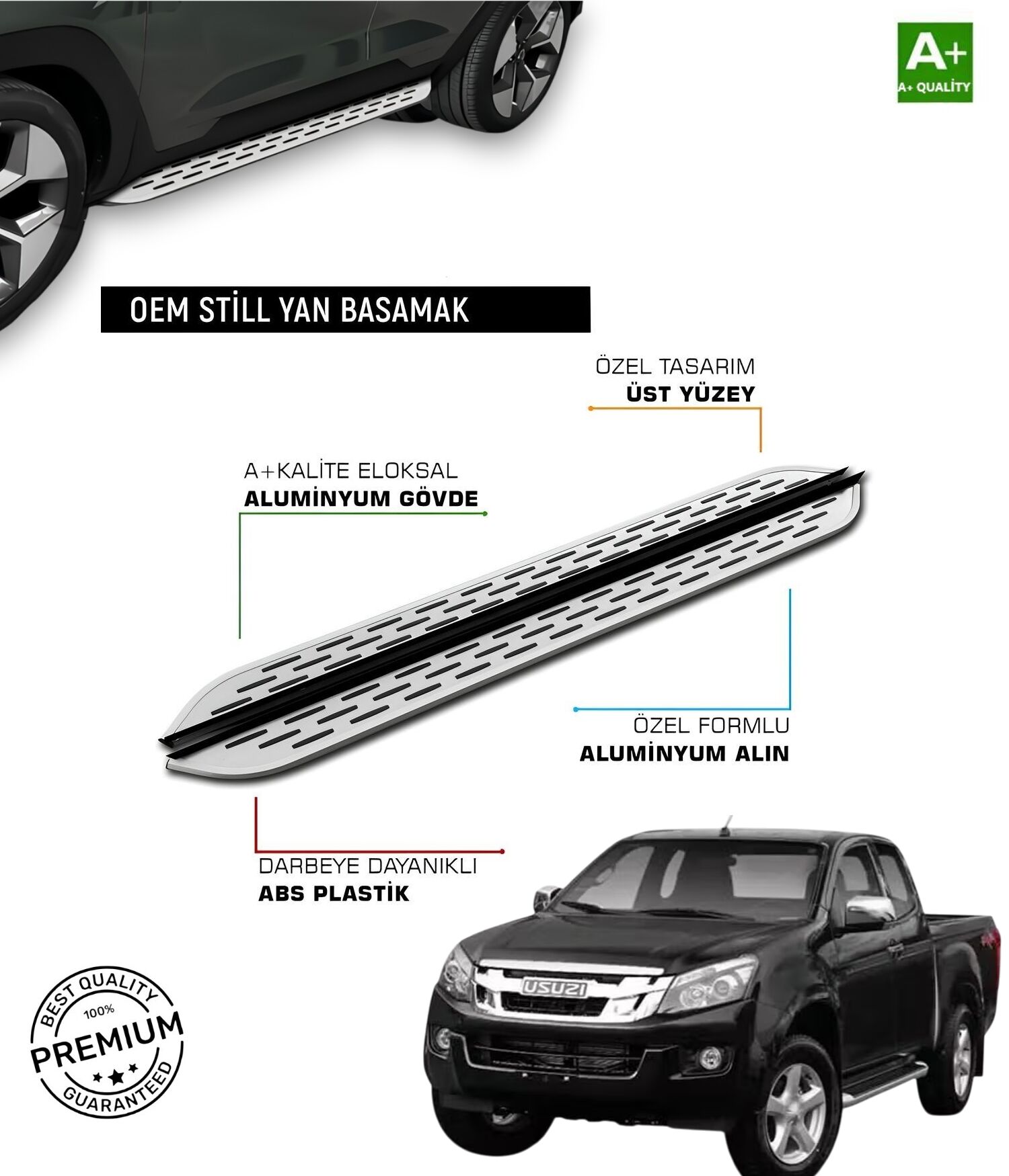 ISUZU D MAX 2 2012 2013 2014 2015 2016 2017 2018 2019 2020 YAN BASAMAK