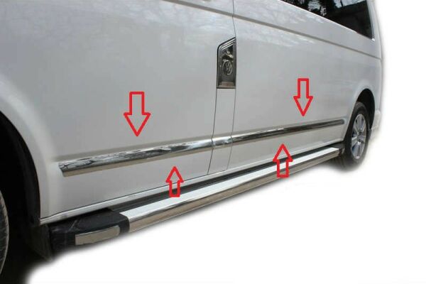 TRANSPORTER T6 YAN KAPI ÇİTASI 7 PARÇA KROM 2015 2016 2017 2018 2019 2020  UZUN ŞASE