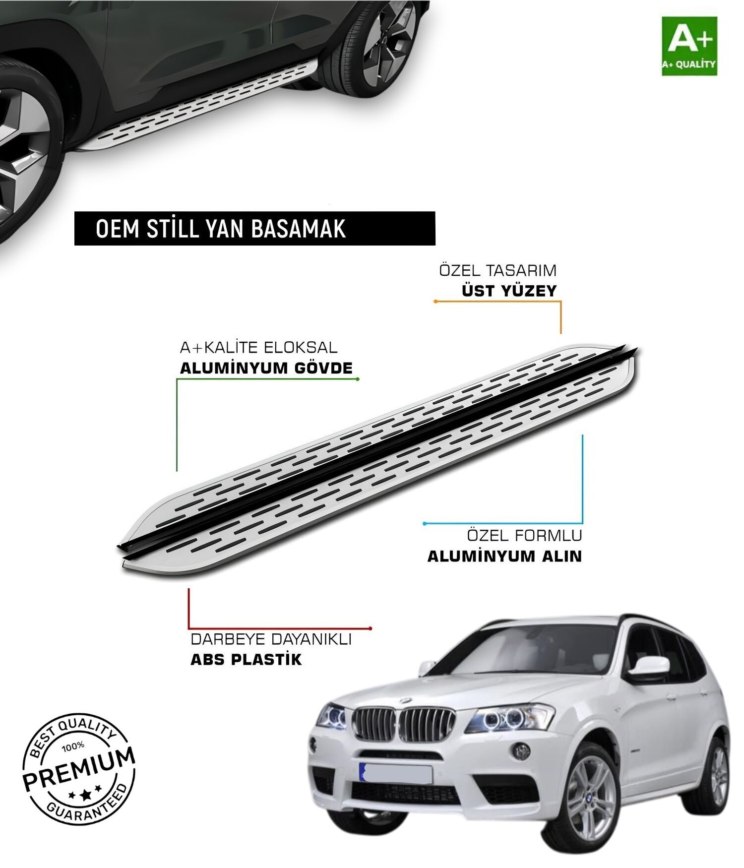 BMW X3 2010 2011 2012 2013 2014 2015 2016 2017 YAN BASAMAK
