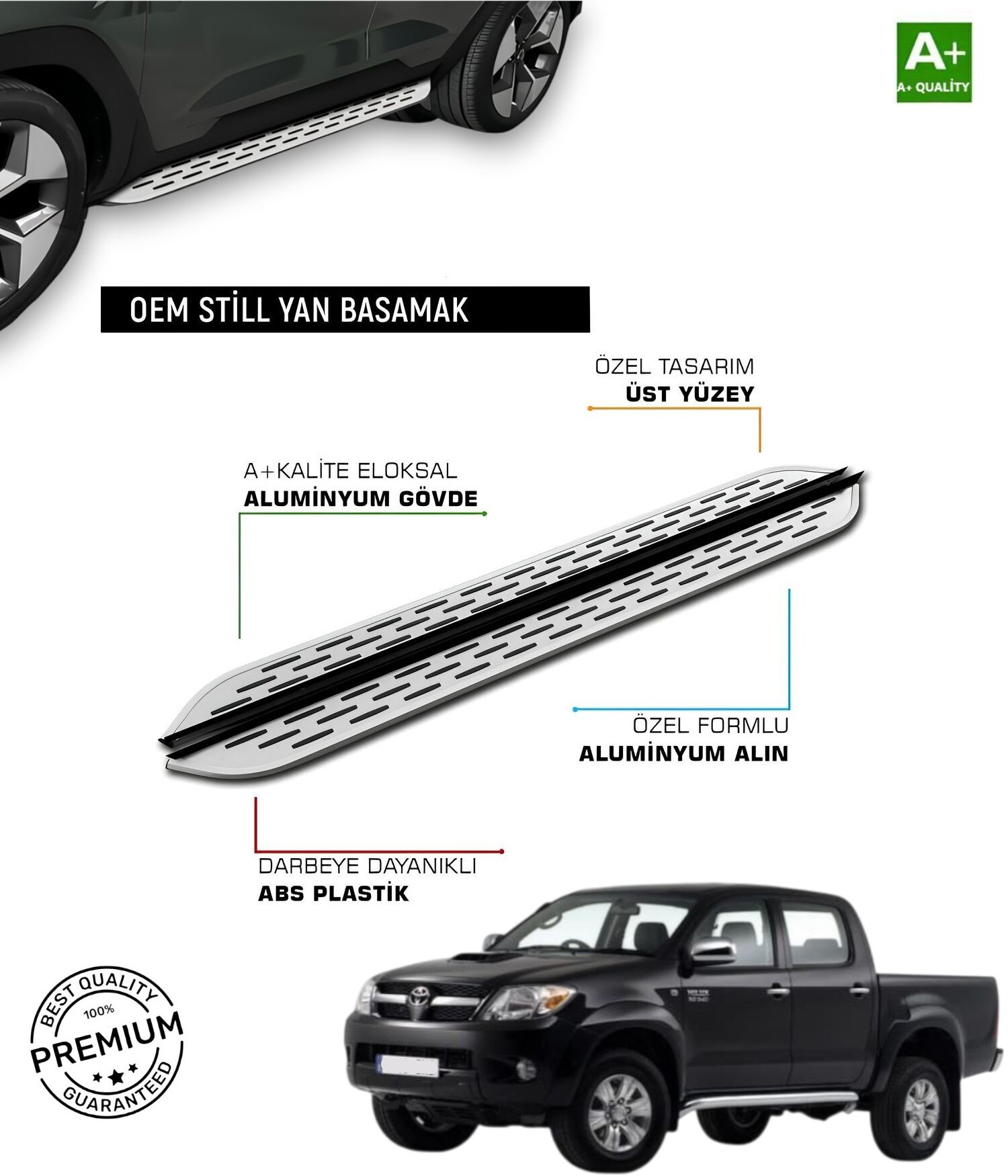 TOYOTA HILUX 7 2006 2007 2008 2009 2010 2011 2012 2013 2014 2015 YAN BASAMAK