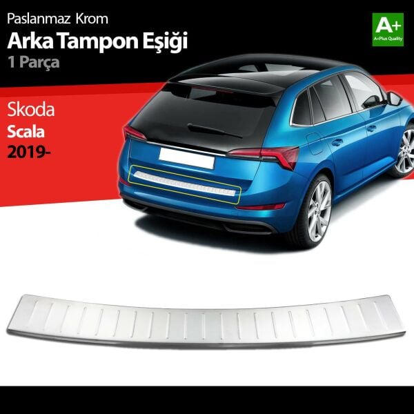 SKODA SCALA ARKA TAMPON EŞİĞİ KROM 2019 2020 2021 2022 2023