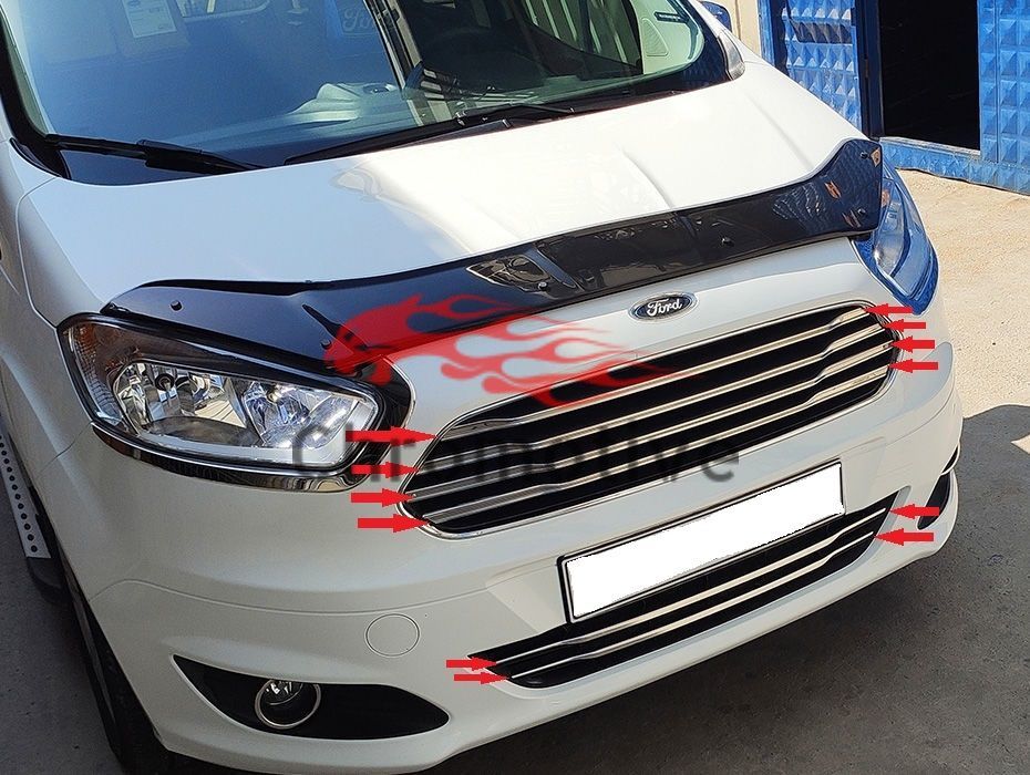 FORD COURİER 2014 2015 2016 2017 6 PARÇA ÖN PANJUR KROM P.ÇLK