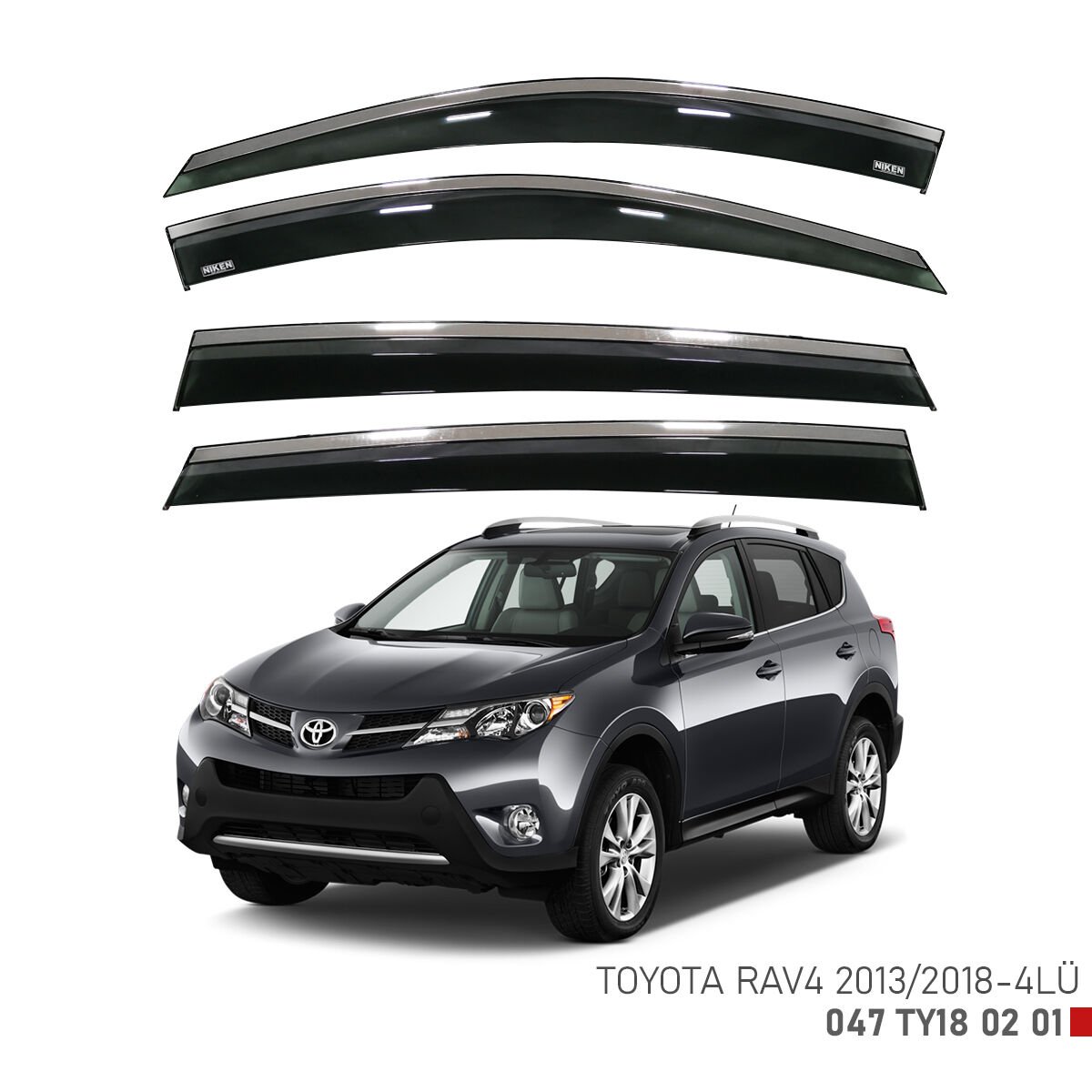 RAV 4 ARACA ÖZEL KROMLU CAM RÜZGARLIGI NİKEN 2013 2014 2015 2016 2017 2018