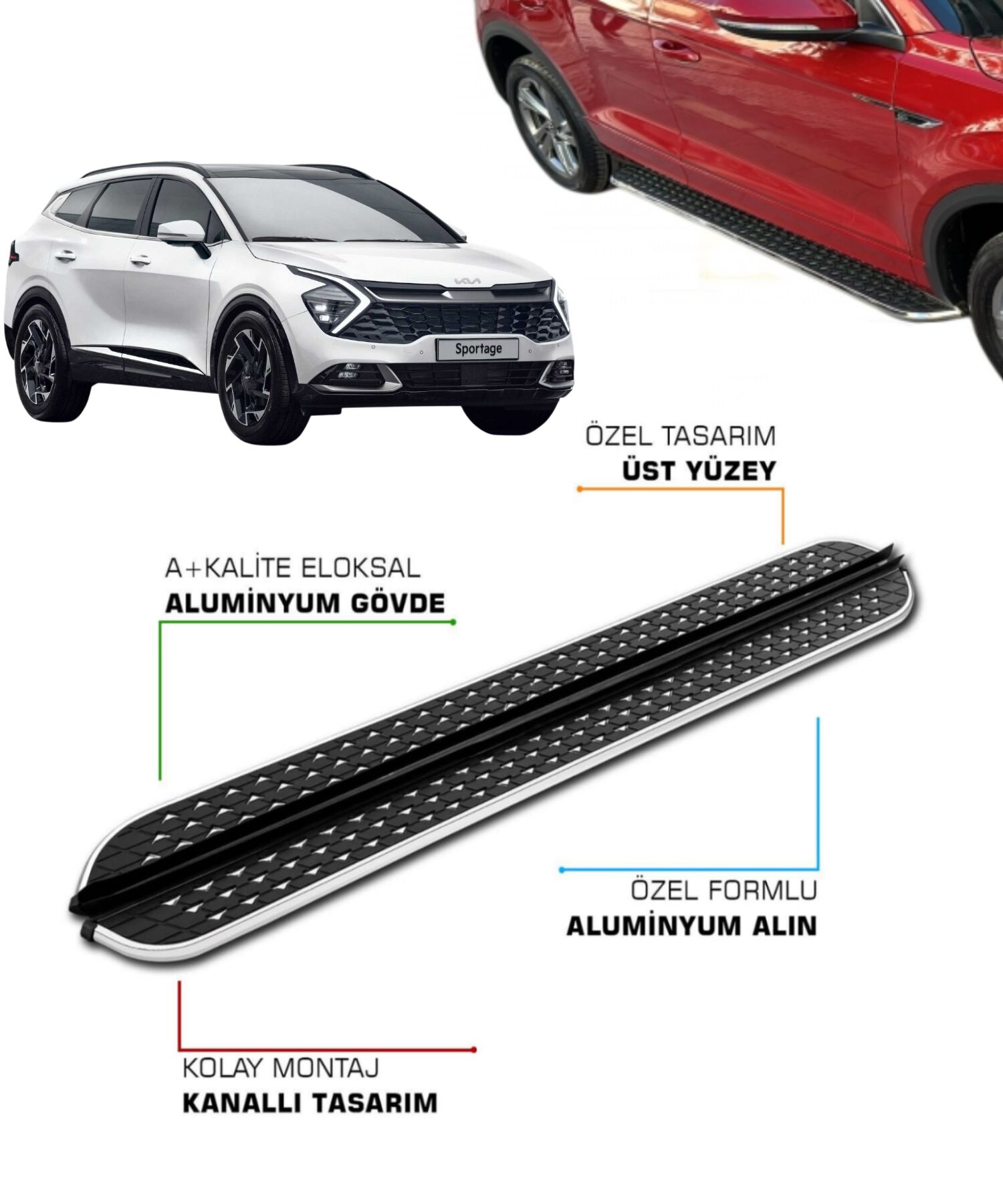 KIA SPORTAGE 2021 2022 2023 2024 2025 SİYAH YAN BASAMAK