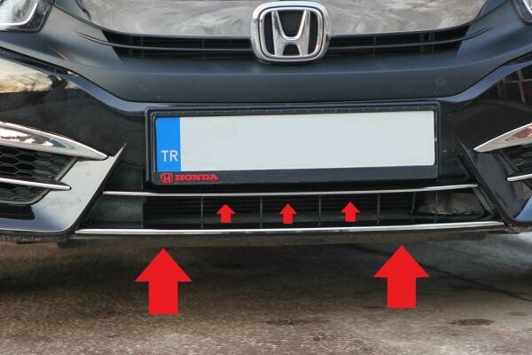 CİVİC ÖN TAMPON ÇİTASI KROM 2 PARÇA 1. KALİTE 2016 2017 2018 2019