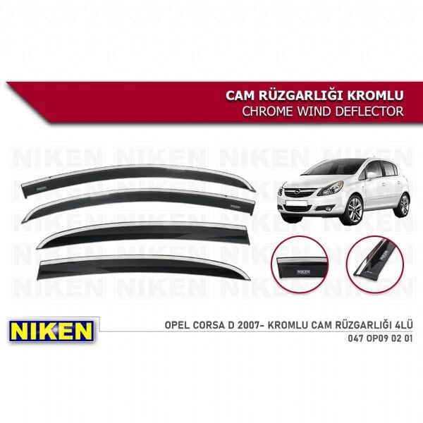 CORSA D 2006 2007 2008 2009 2010 2011 KROMLU CAM RÜZGARLIĞI NİKEN