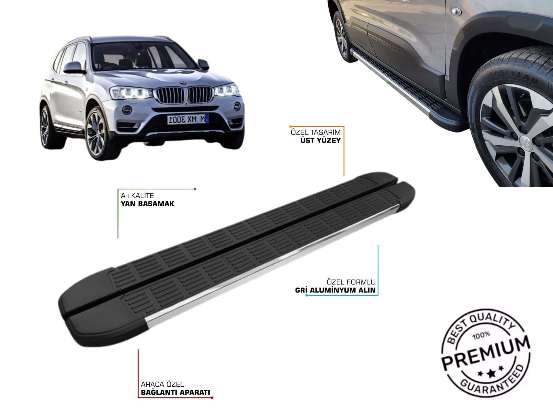 BMW X5 F15 ARACA ÖZEL YAN BASAMAK S LİNE 2013 2014 2015 2016 2017 2018