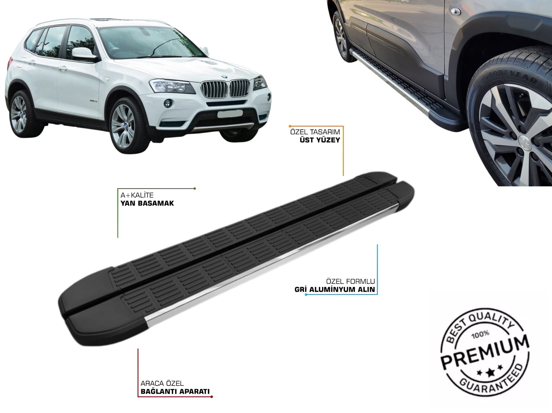 BMW X3 F25 ARACA ÖZEL YAN BASAMAK S LİNE 2010 2011 2012 2013 2014 2015 2016 2017