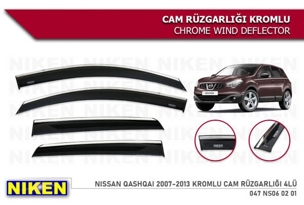 QASHQAİ 2007 2008 2009 2010 2011 2012 2013 KROMLU CAM RÜZGARLIĞI NİKEN