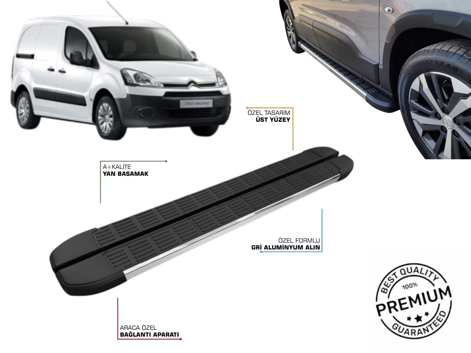 BERLINGO ARACA ÖZEL YAN BASAMAK 2008 2009 2010 2011 2012 2013 2014 2015 2016 2017 2018