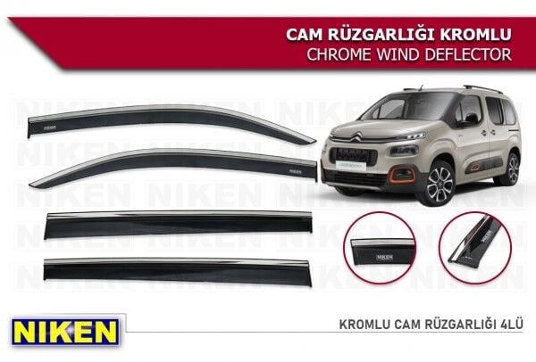 CİTROEN BERLİNGO 2019 2020 2021 2022 2023 KROMLU CAM RÜZGARLIĞI ARACA ÖZEL NİKEN