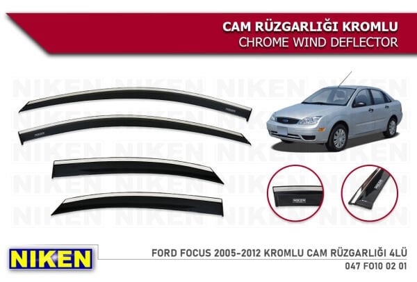 FORD FOCUS 2 2005 2006 2007 2008 2009 2010 2011 MODEL KROMLU CAM RÜZGARLIĞI