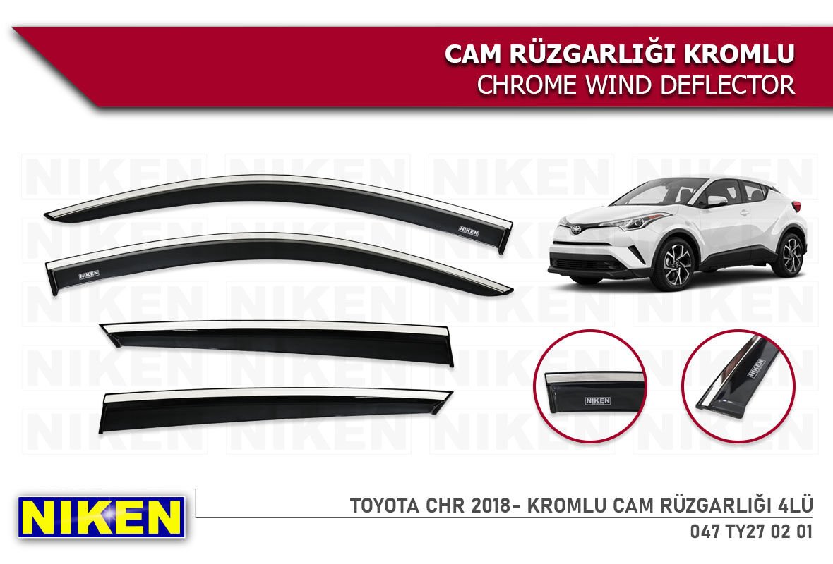 TOYOTA C-HR CHR 2016 2017 2018 2019 2020 MODEL KROMLU CAM RÜZGARLIĞI