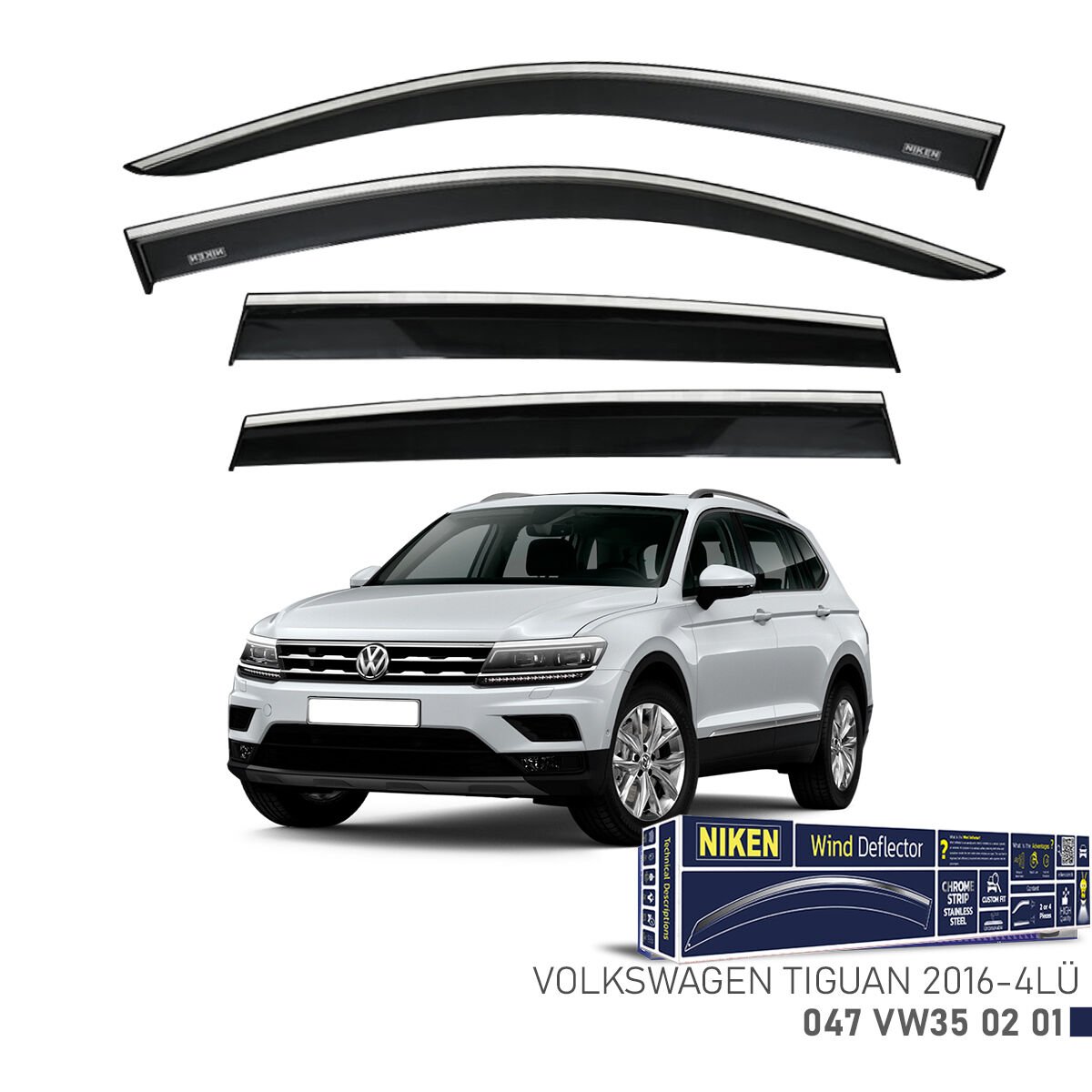VOLKSWAGEN TİGUAN 2016 2017 2018 2019 2020 MODEL NİKEN KROMLU CAM RÜZGARLIĞI