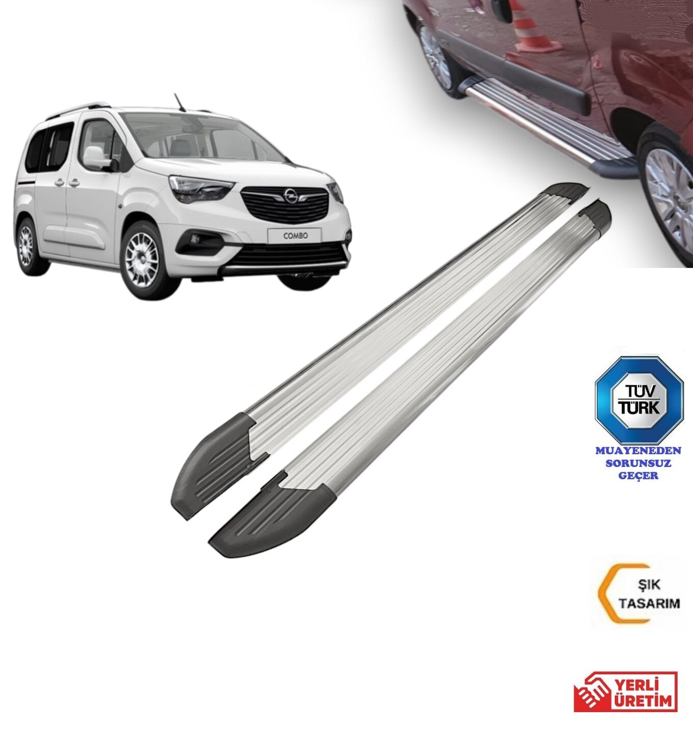 OPEL COMBO KISA ŞASE 2019 2020 2021 2022 2023 2024  YAN BASAMAK KORUMA