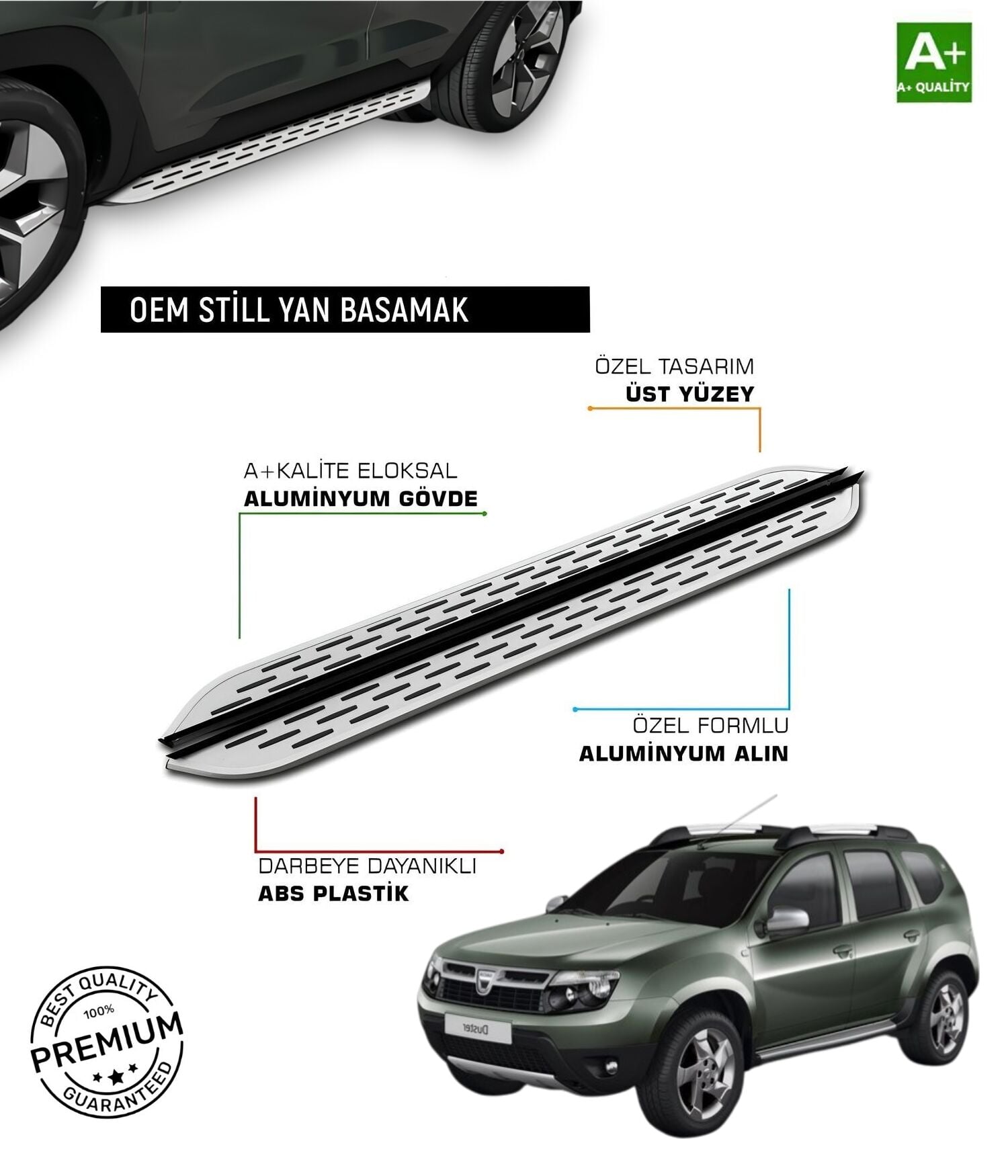 DUSTER 2009 2010 2011 2012 2013 2014 2015 2016 2017 2018 ARACA ÖZEL YAN BASAMAK