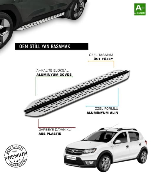 SANDERO 2 STEPWAY 2013 2014 2015 2016 2017 2018 2019 2020 ARACA ÖZEL YAN BASAMAK