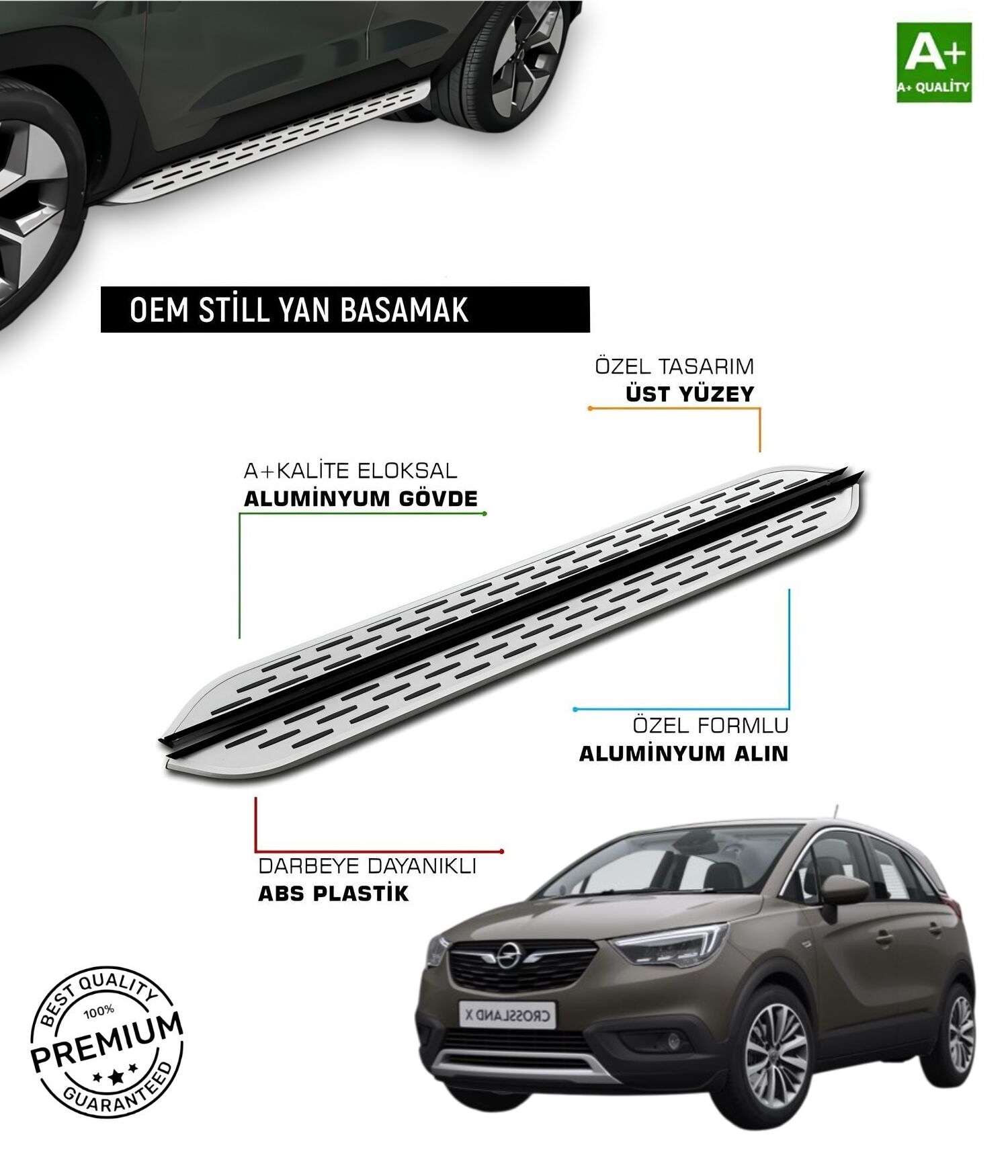 CROSSLAND X 2017 2018 2019 2020 2021 2022 2023 2024 2025 ARACA ÖZEL YAN BASAMAK