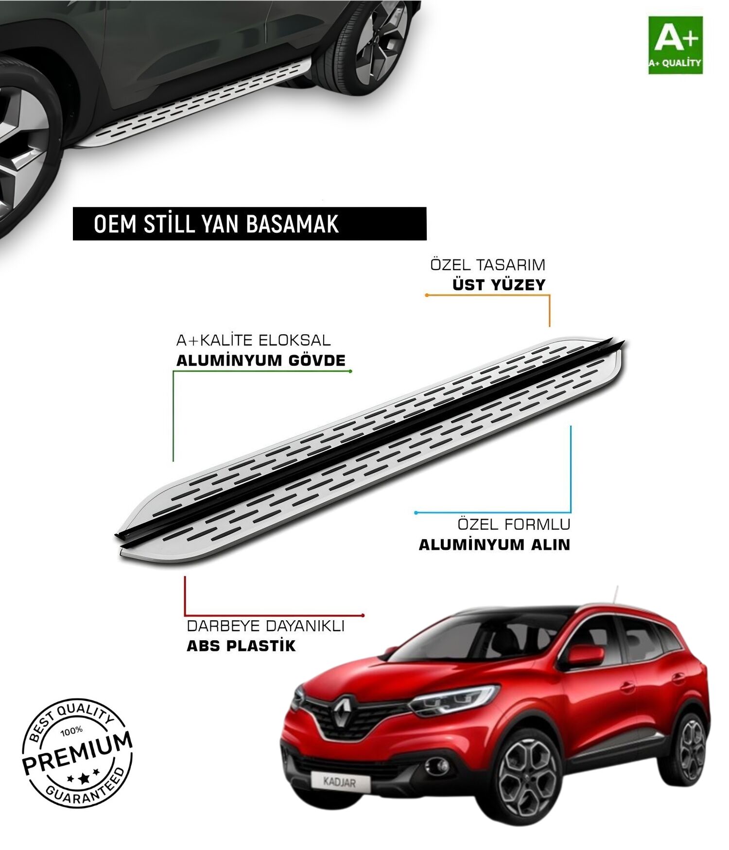 KADJAR 2015 2016 2017 2018 2019 2020 2021 2022 2023 2024 2025 ARACA ÖZEL YAN BASAMAK