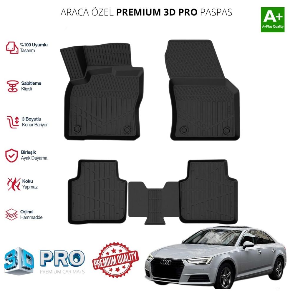 AUDİ A6 ARACA ÖZEL 3D PASPAS 2016 2017 2018 2019 2020 2021