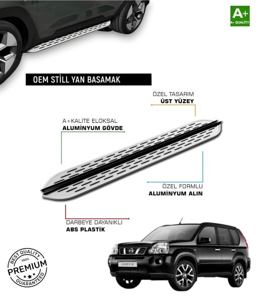 X-TRAİL 2007 2008 2009 2010 2011 2012 2013 2014 ARACA ÖZEL YAN BASAMAK