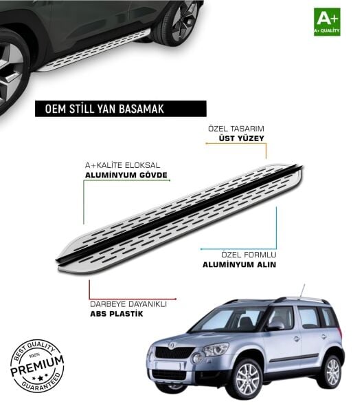 YETİ 2009 2010 2011 2012 2013 2014 2015 2016 2017 ARACA ÖZEL YAN BASAMAK