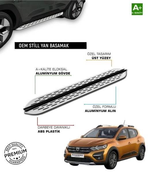 SANDERO 3 STEPWAY 2020 2021 2022 2023 2024 2025 ARACA ÖZEL YAN BASAMAK
