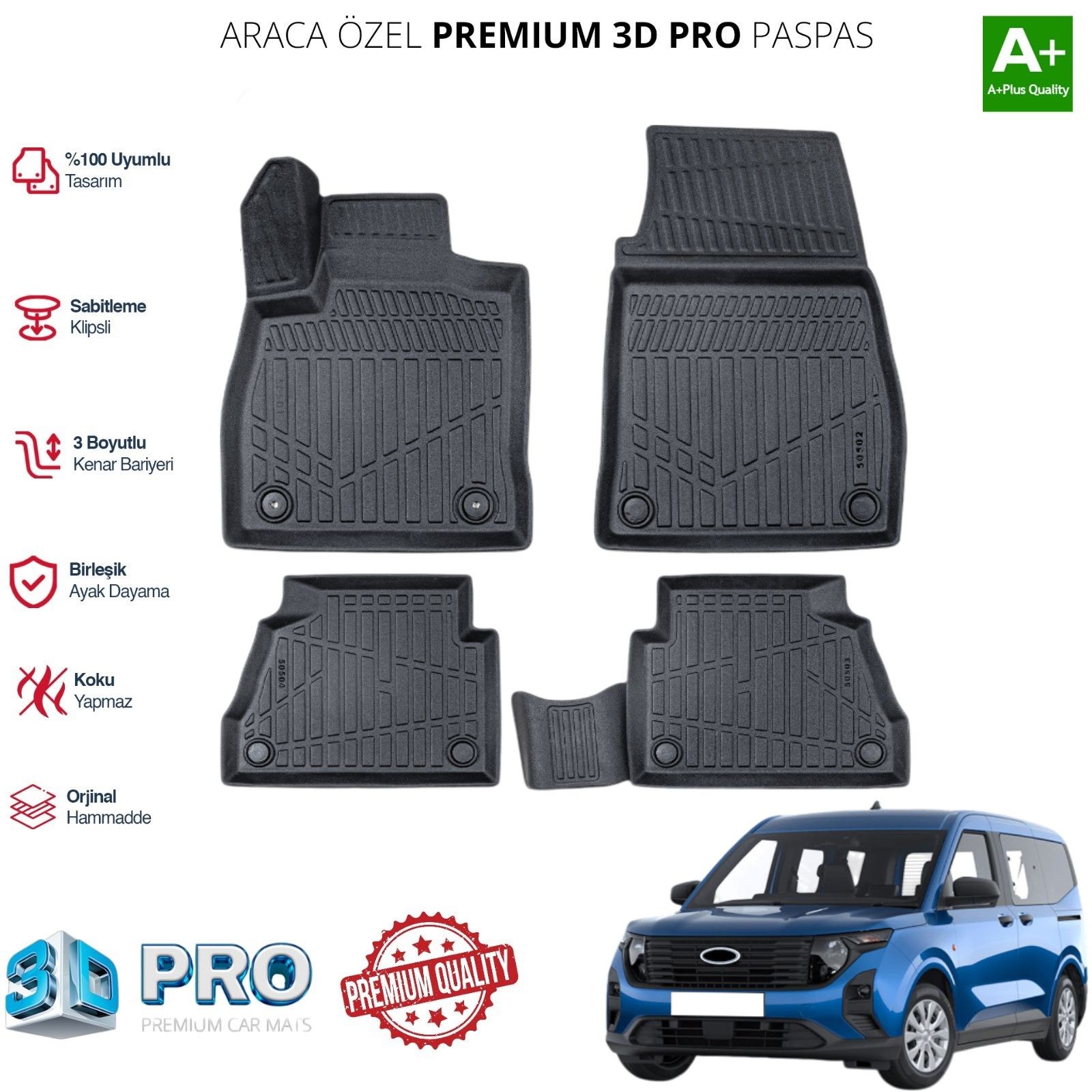 COURİER ARACA ÖZEL 3D PASPAS 2024 2025 2026