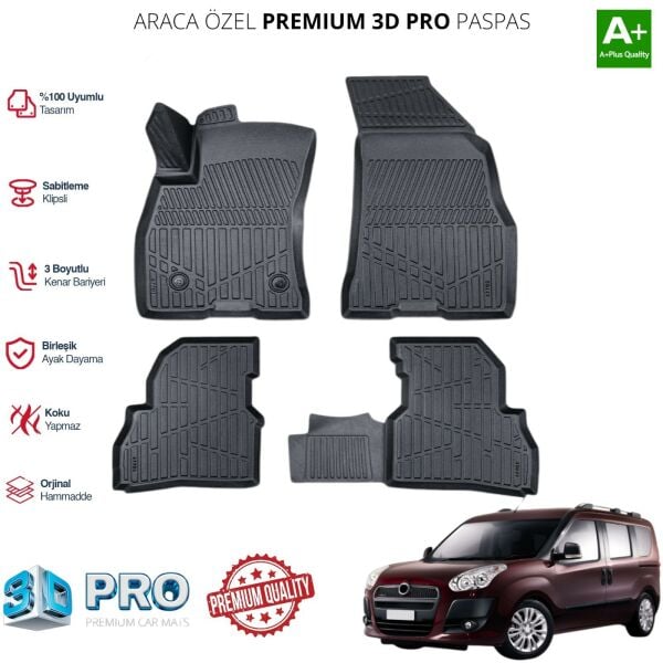 DOBLO ARACA ÖZEL 3D PASPAS 2010 2011 2012 2013 2014 2015 2016 2017 2018 2019 2020 2021 2022