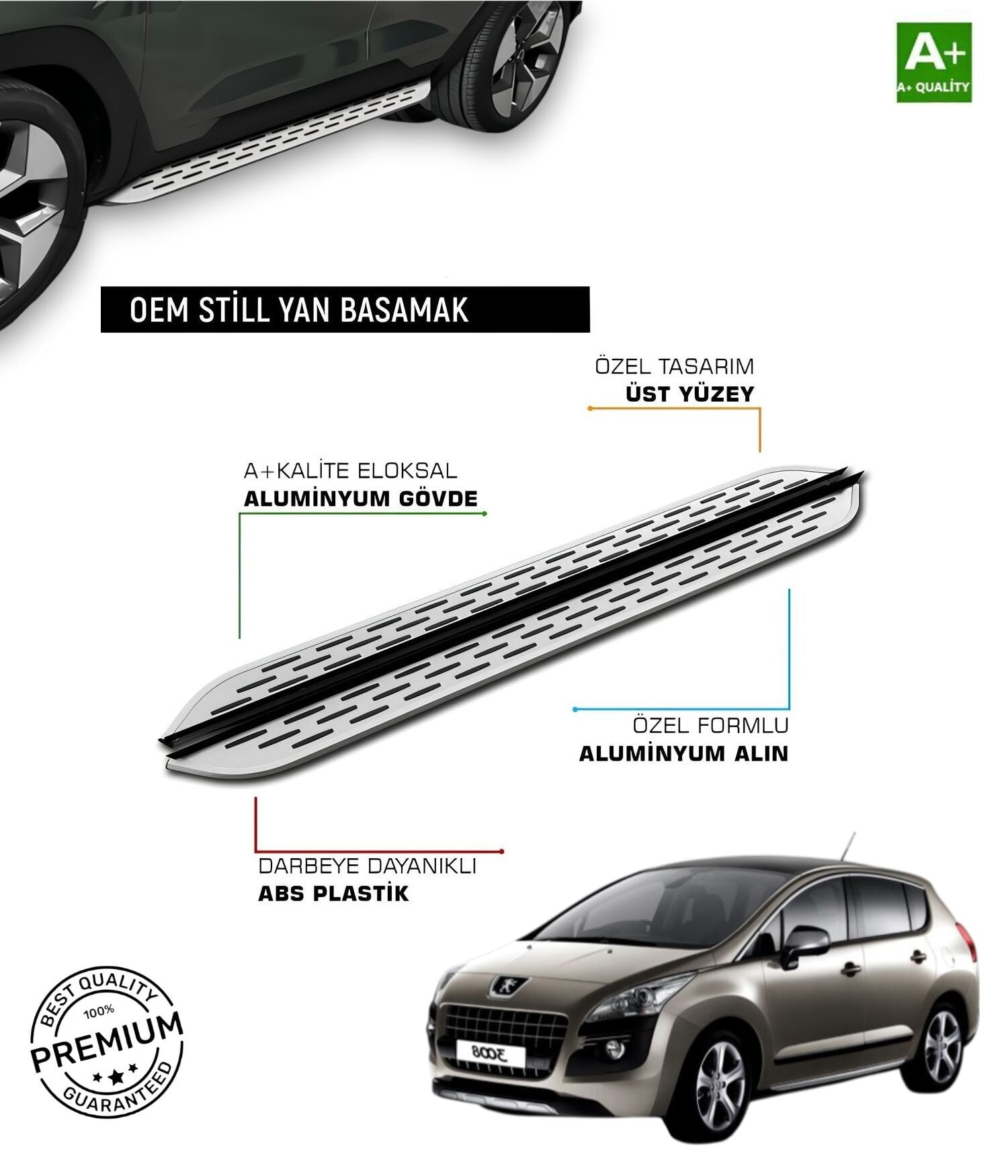 ''3008'' 2009 2010 2011 2012 2013 2014 ARACA ÖZEL YAN BASAMAK