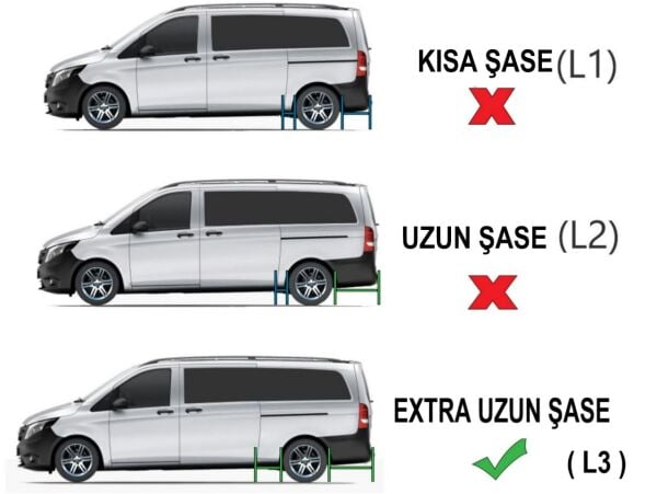 Mercedes Vito W447 EXTRA UZUN ŞASE TrimLine Gri Yan Basamak 2014 2015 2016 2017 2018 2019 2020 2021 2022 2023 2024 2025 2026