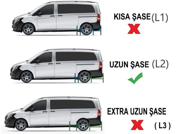 Mercedes Vito W447 KISA ŞASE TrimLine Gri Yan Basamak 2014 2015 2016 2017 2018 2019 2020 2021 2022 2023 2024 2025 2026