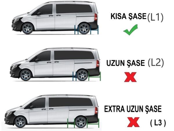 Mercedes Vito W447 KISA ŞASE TrimLine Gri Yan Basamak 2014 2015 2016 2017 2018 2019 2020 2021 2022 2023 2024 2025 2026
