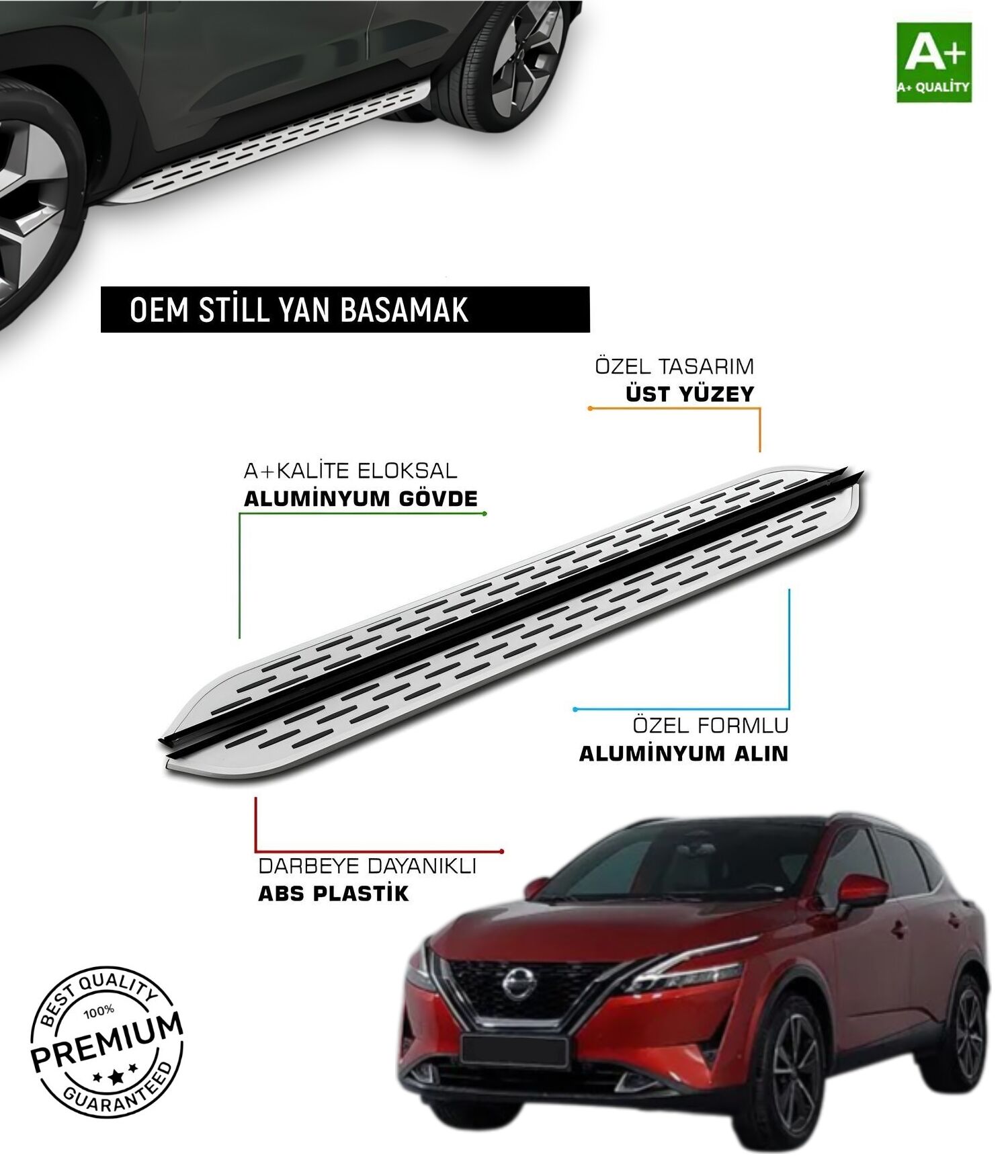 QASHQAİ +2  2010 2011 2012 2013 2014  ARACA ÖZEL YAN BASAMAK