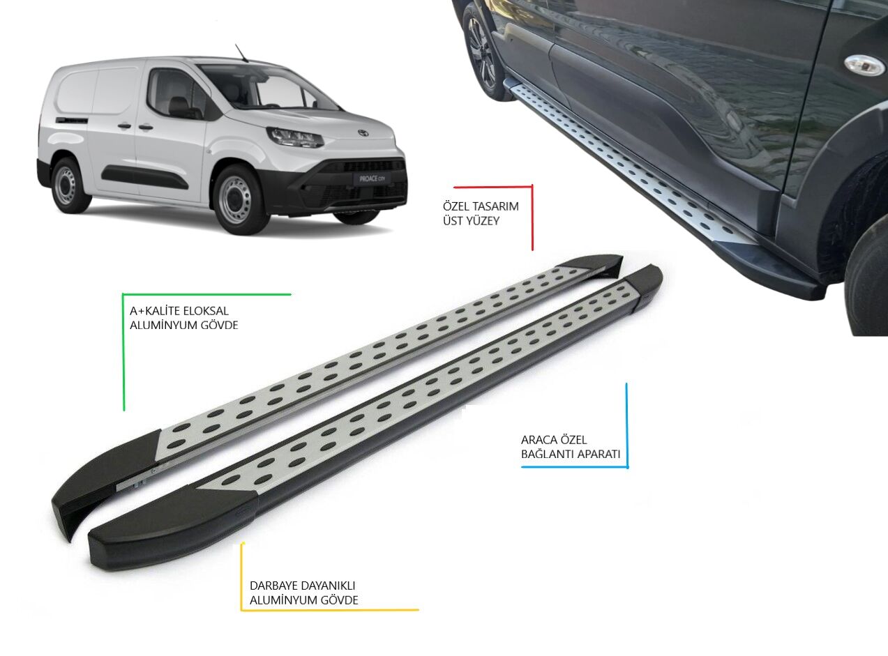 PROACE CİTY CARGO UZUN ŞASE NOKTALI YAN BASAMAK 2021 2022 2023 2024 2025 2026 2027