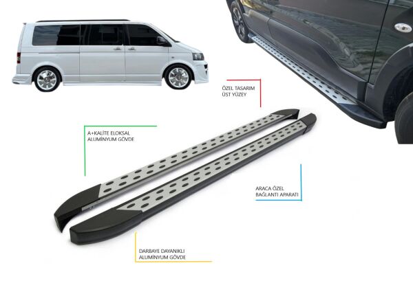 TRANSPORTER T5 UZUN ŞASE NOKTALI YAN BASAMAK 2004-2015