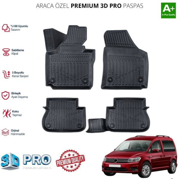 CADDY ARACA ÖZEL 3D PASPAS 2015 2016 2017 2018 2019 2020