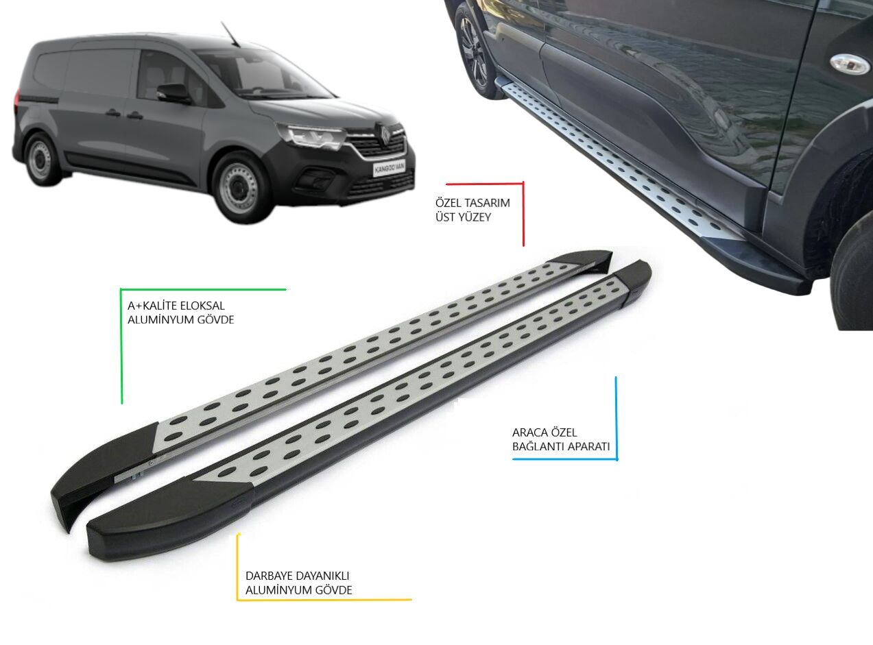 KANGOO PANEL VAN UZUN ŞASE BENEKLİ YAN BASAMAK 2021 2022 2023 2024 2025 2026 2027