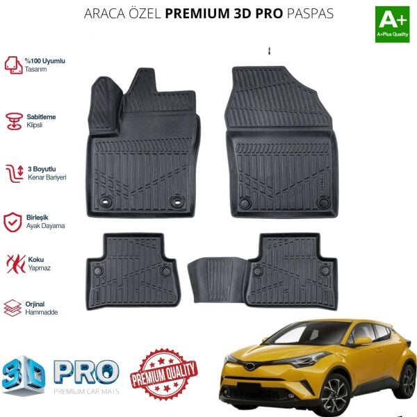 HONDA C-HR ARACA ÖZEL 3D PASPAS 2016 2017 2018 2019 2020 2021 2022