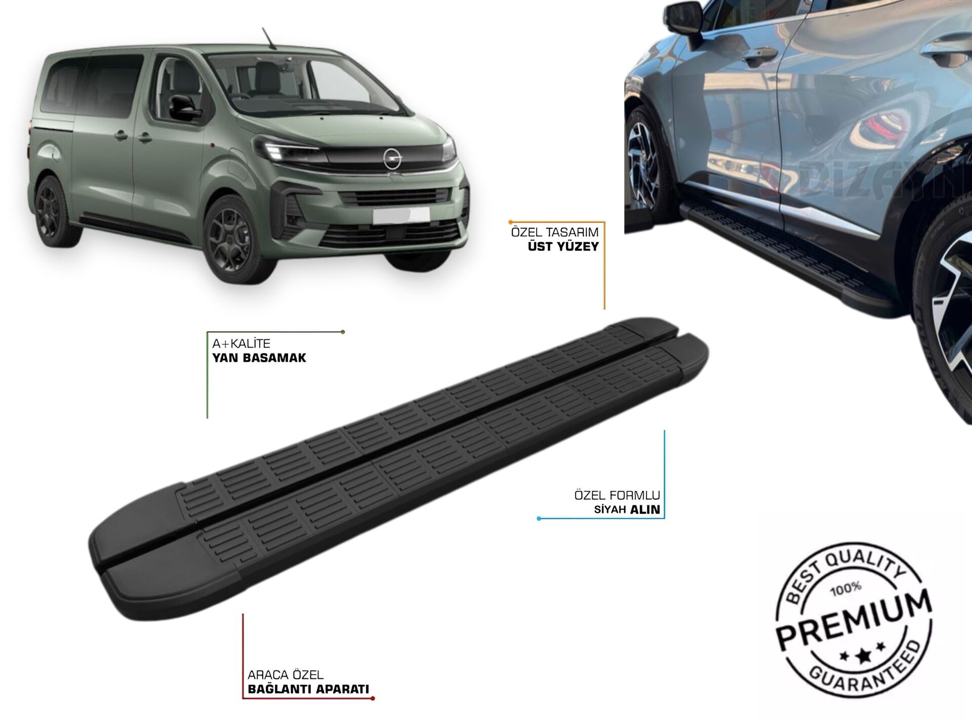 ZAFİRA LİFE 2019 2020 2021 2022 2023 2024 ARACA ÖZEL NEVADA SİYAH YAN BASAMAK