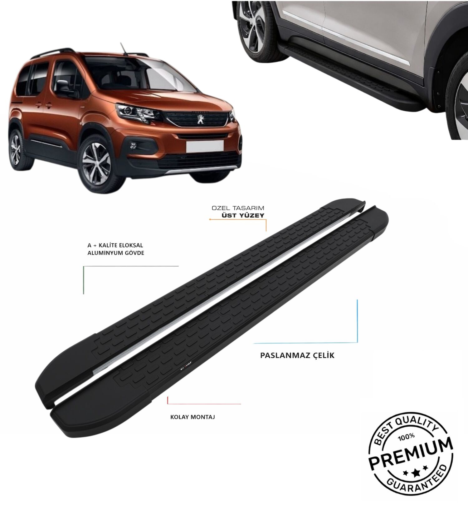 RİFTER KISA ŞASE 2019 2020 2021 2022 2023 2024 2025 ARACA ÖZEL KISA ŞASE NEVADA SİYAH YAN BASAMAK