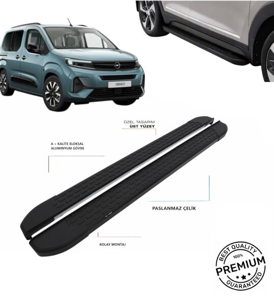 OPEL COMBO KISA ŞASE ARACININ 2019 2020 2021 2022 2023 2024 2025 ARACA ÖZEL NEVADA SİYAH  YAN BASAM