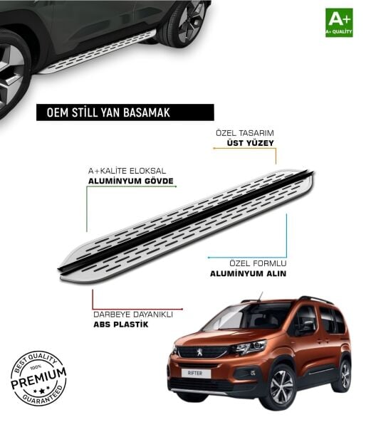Peugeot Rifter 2019 2020 2021 2022 2023 2024 2025 2026 Araca Özel Yan Basamak